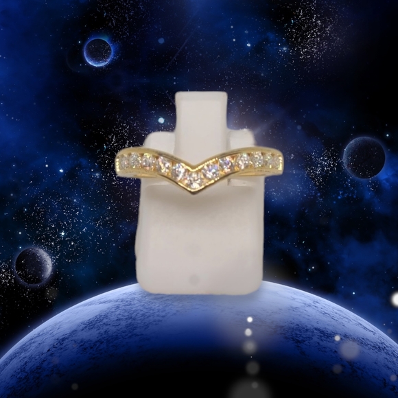 NEW Moissanite VS EF Wishbone Gold Ring - Picture 6 of 14